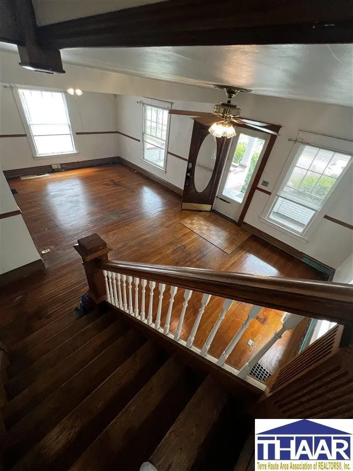 A view of the top floor from above.